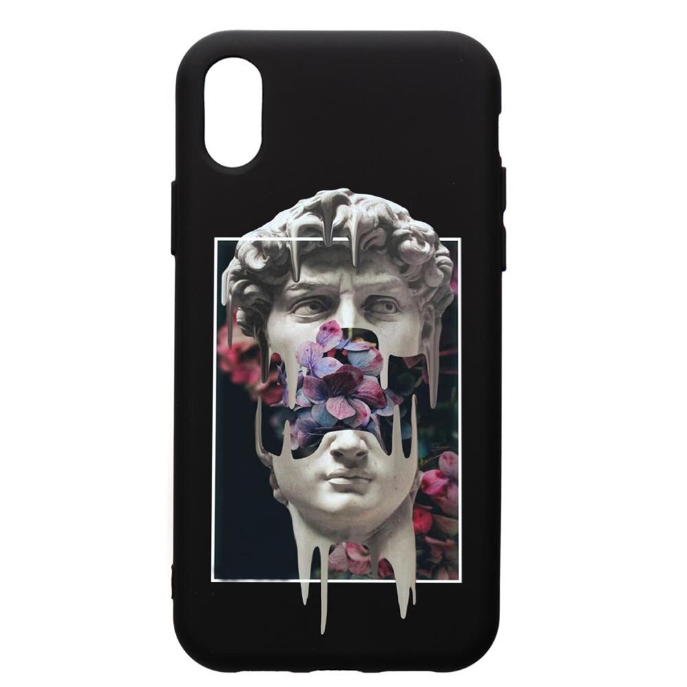 Husa Silicon Premium compatibila cu Apple iPhone XS Max, David Statue, cu interiorul din material textil, protectie camera, PB753