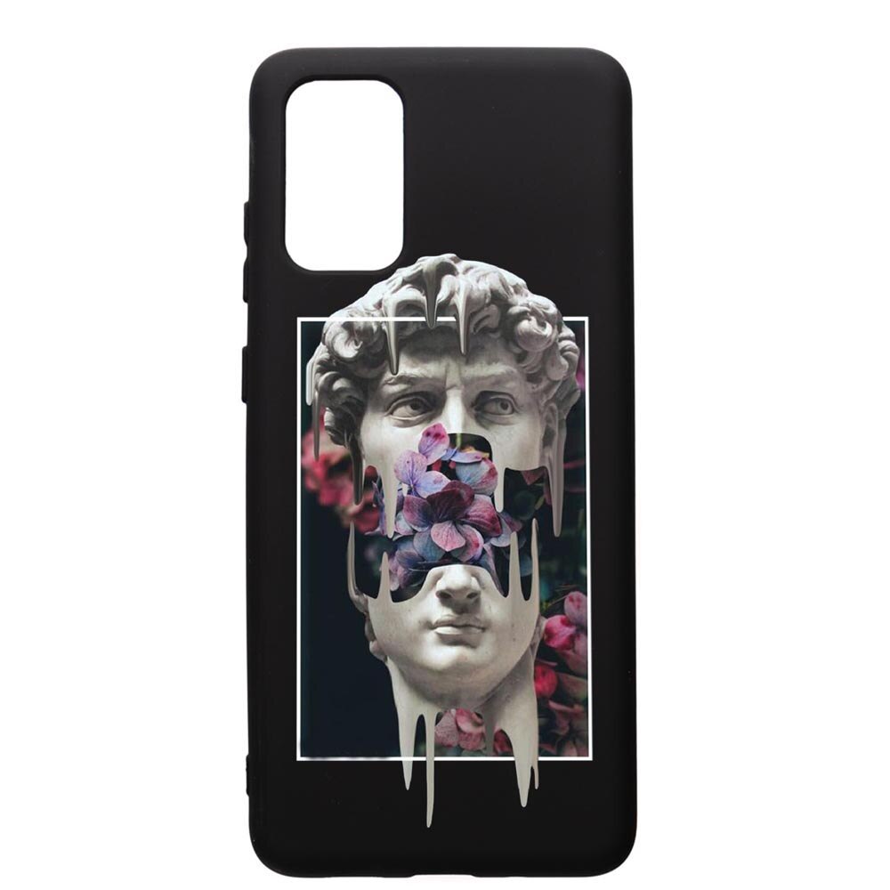 Husa Silicon Premium compatibila cu Huawei P40, David Statue, cu interiorul din material textil, protectie camera, PB753