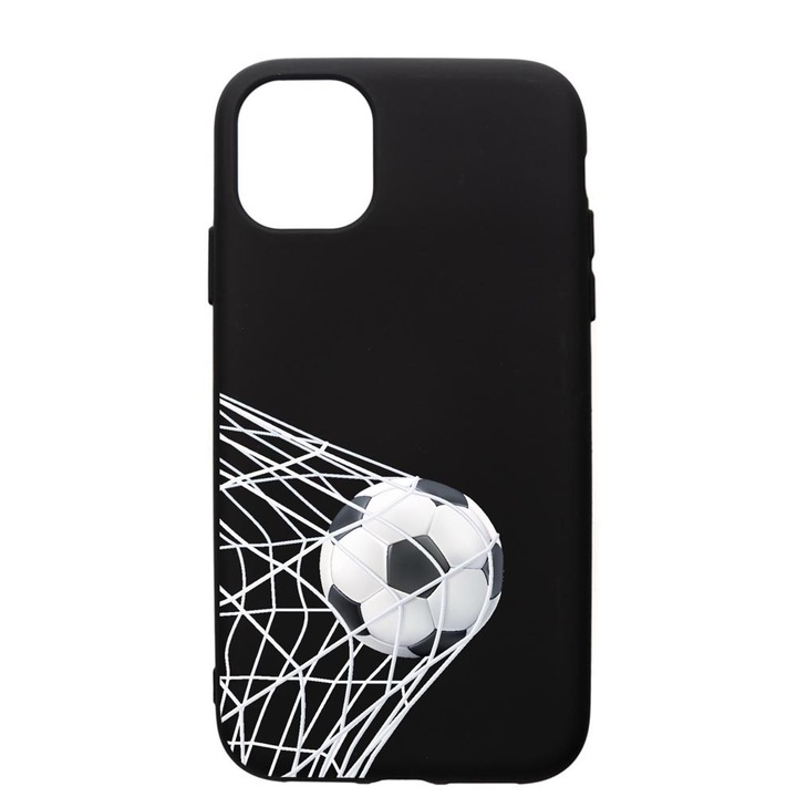 Husa Silicon Premium compatibila cu Apple iPhone 11, Football - Gooaall, cu interiorul din material textil, protectie camera, PB775