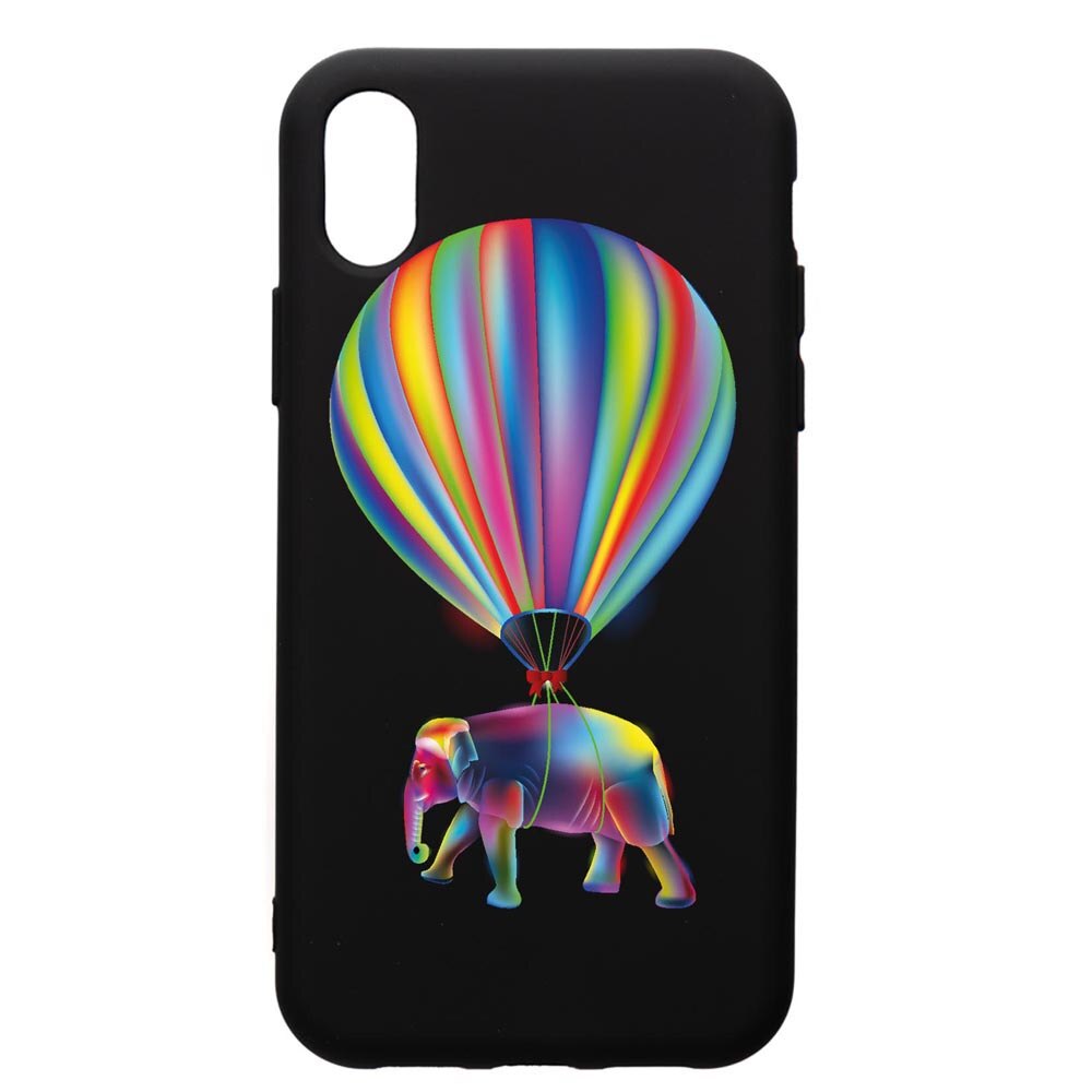 Husa Silicon Premium compatibila cu Huawei Y6 2019, Rainbow Elefant, cu interiorul din material textil, protectie camera, PB767