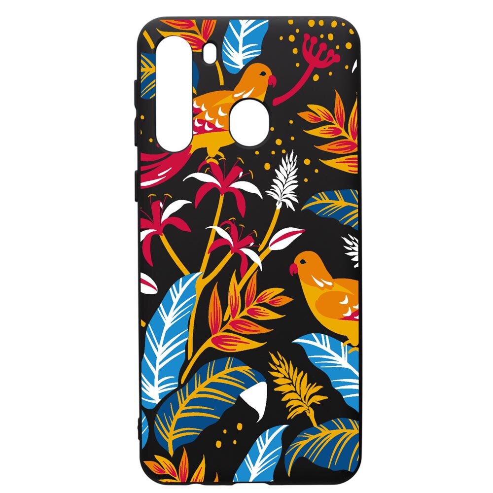 Husa Silicon Premium compatibila cu Samsung Galaxy A21S, Colored Birds, cu interiorul din material textil, protectie camera, PB769