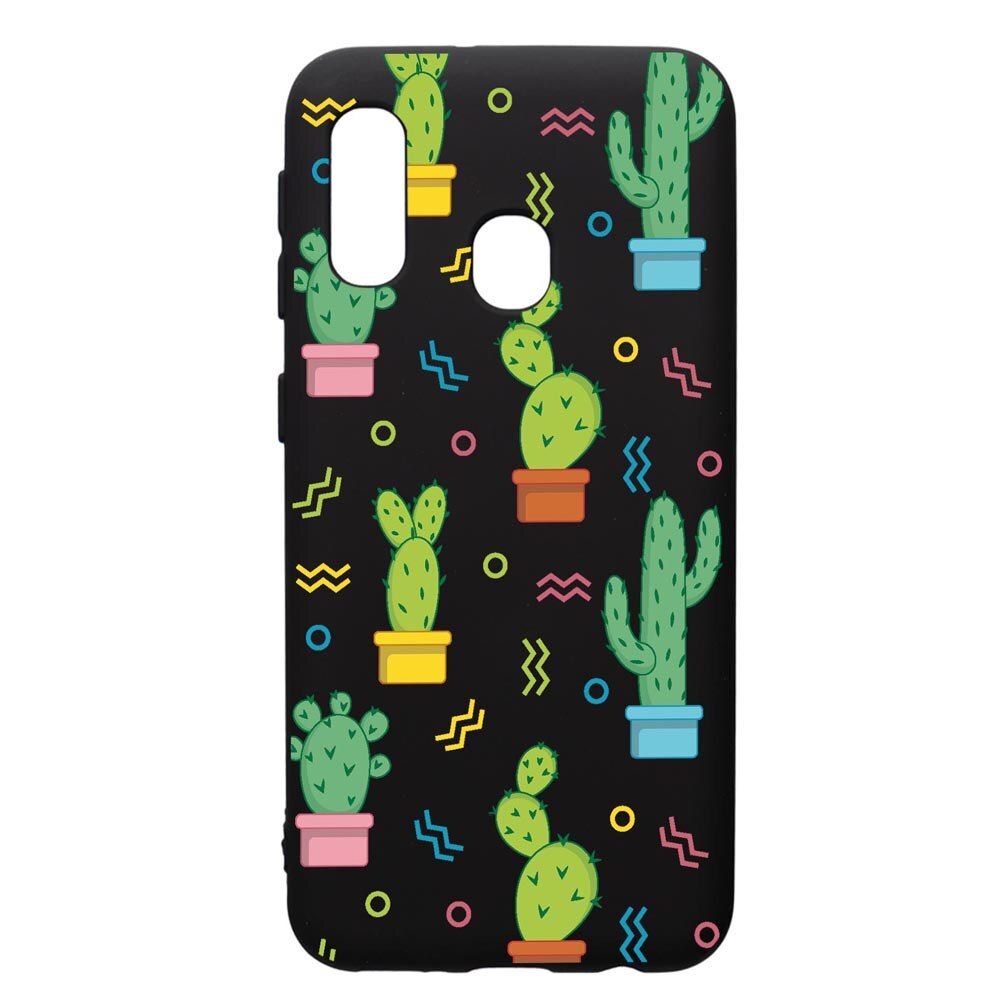 Husa Silicon Premium compatibila cu Samsung Galaxy A20E, Cactus, cu interiorul din material textil, protectie camera, PB770