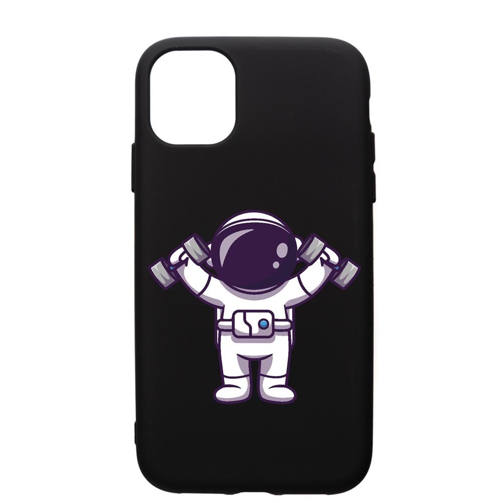 Husa Silicon Premium compatibila cu Apple iPhone 12 Mini, Astronaut Gym, cu interiorul din material textil, protectie camera, PB778