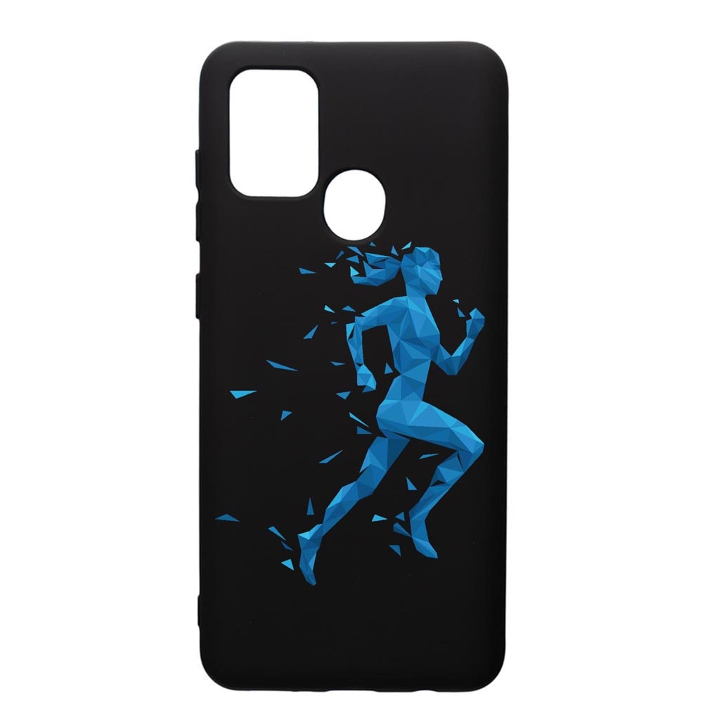 Husa Silicon Premium compatibila cu Samsung Galaxy A21, Running, cu interiorul din material textil, protectie camera, PB777