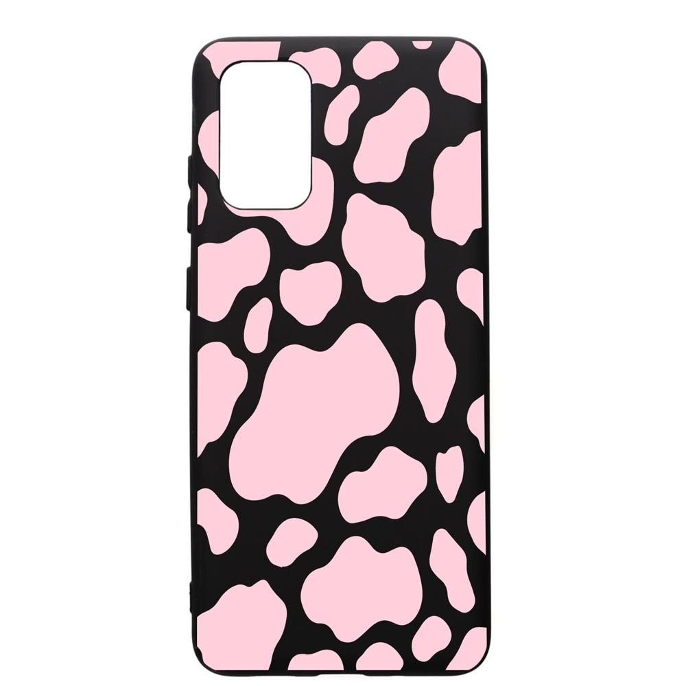 Husa Silicon Premium compatibila cu Samsung Galaxy A51, Pink Cow, cu interiorul din material textil, protectie camera, PB786