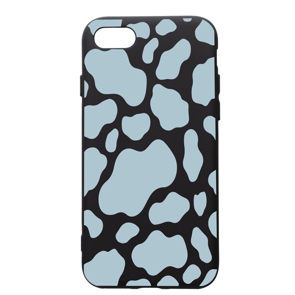 Husa Silicon Premium compatibila cu Apple iPhone SE 2 / iPhone 8 / iPhone 7, Blue Cow, cu interiorul din material textil, protectie camera, PB788