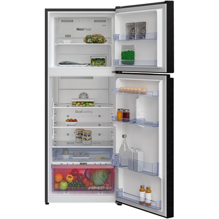 Frigider cu doua usi Beko RDNT401I30WBN, 375 l, NeoFros Dual Cooling, HarvestFresh, Display touch control, Clasa F, H 172 cm, Antracit