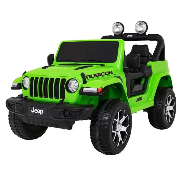 Masinuta electrica Jeep Wrangler Rubicon Verde 4x4 cu telecomanda si scaun piele