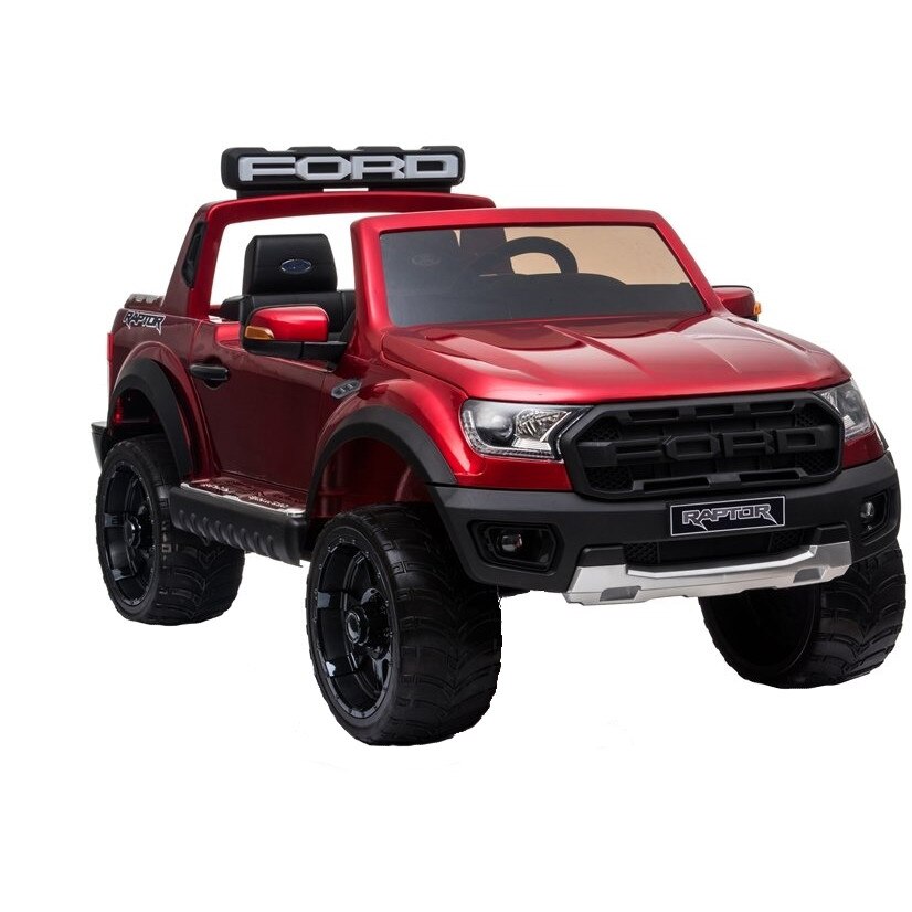 Masinuta electrica cu roti EVA si scaun de piele Ford Ranger Raptor Rosu Painted
