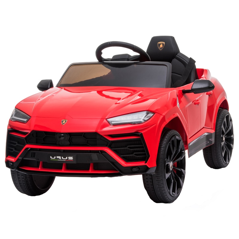 Masinuta electrica 12V Lamborghini Urus Rosu cu scaun de piele si roti EVA