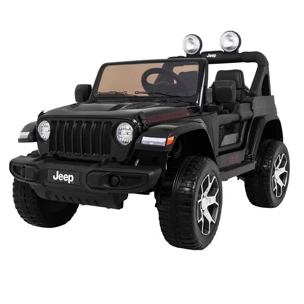 Masinuta electrica Jeep Wrangler Rubicon Negru 4x4 cu telecomanda si scaun piele