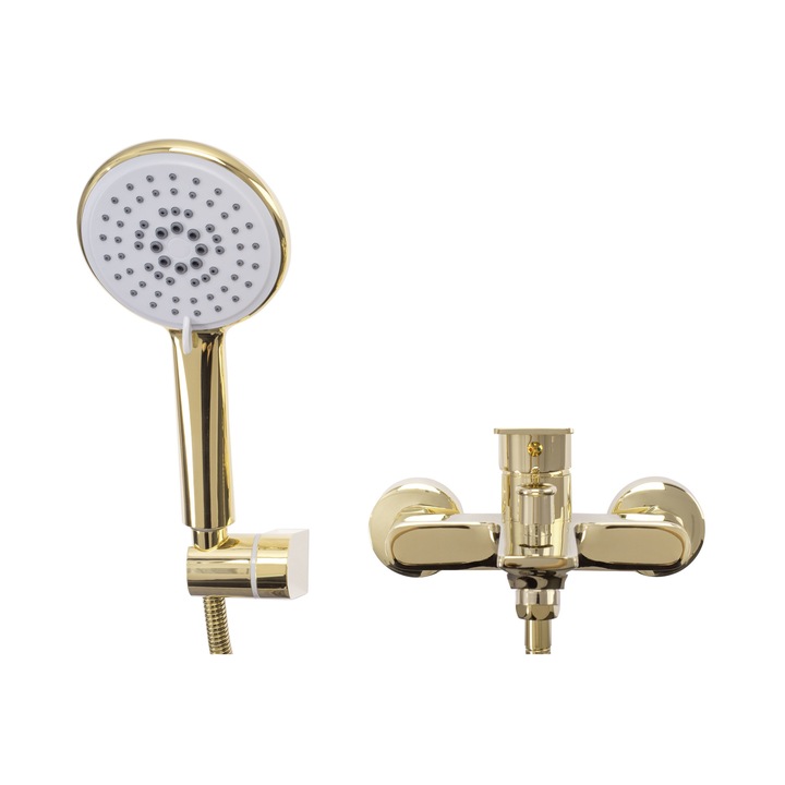 Baterie Cadă, Rea, Mayson, Metal, Ceramică, Standard, Elegant, Universal, 1 Baterie si Sistem De Montare, 10 cm, Aurită