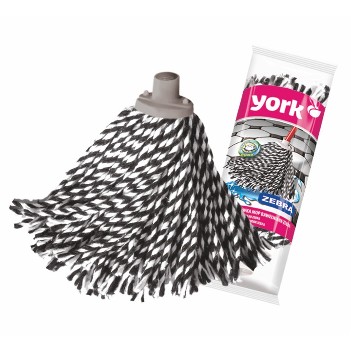 Pamut MOP fej zebra mintával 1db - YORK ZEBRA - CLEAN HOUSE