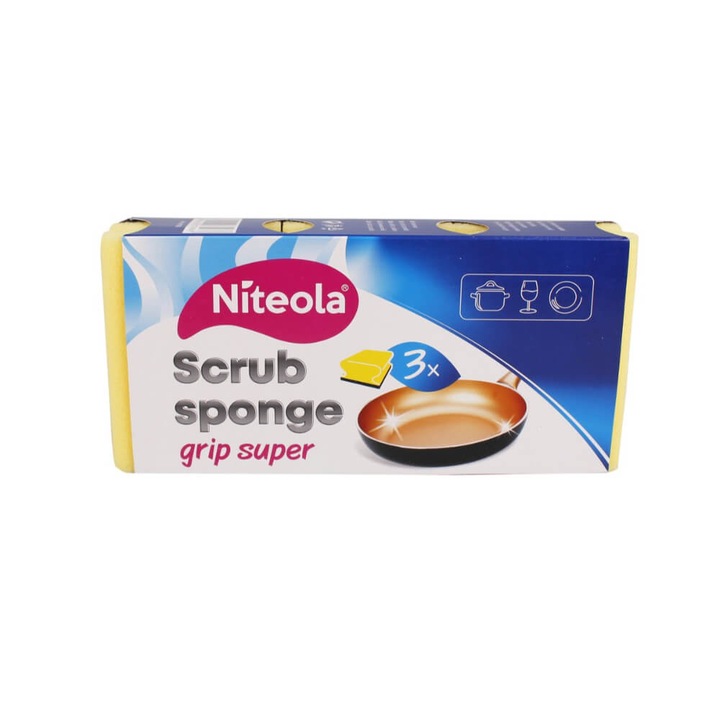 Bureti pentru Bucatarie Niteola Scrub Sponge Grip, 3Buc/Set