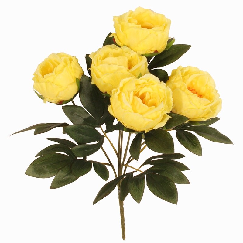 Buchet Bujori artificiali galben deschis 43cm