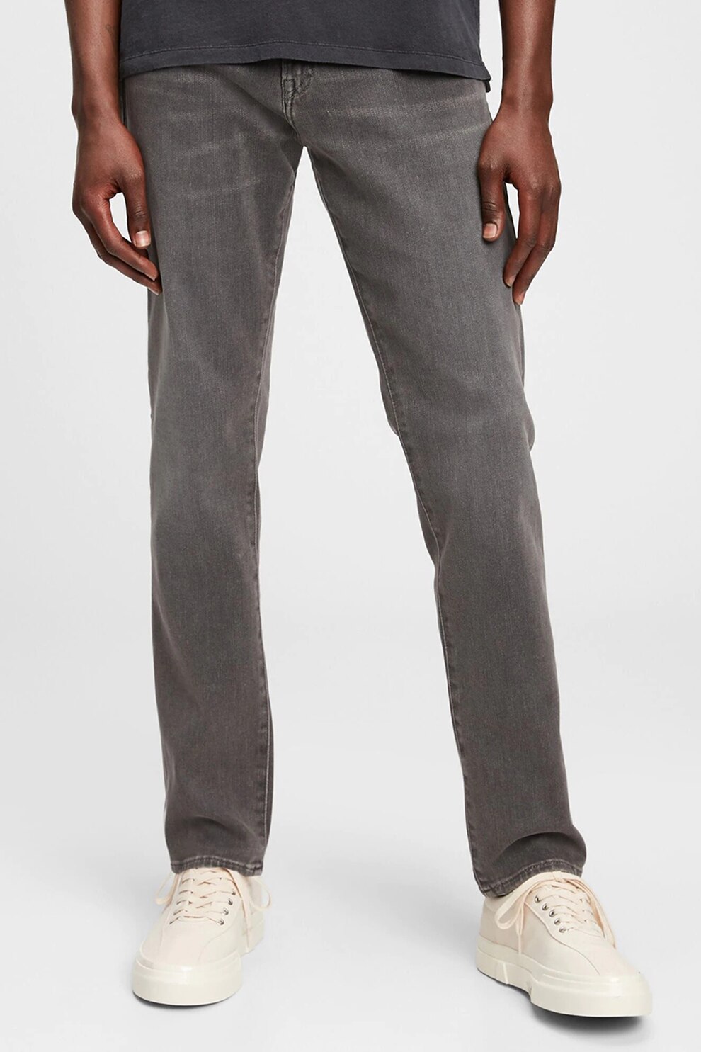 GAP, Blugi relaxed fit cu aspect decolorat, Gri inchis