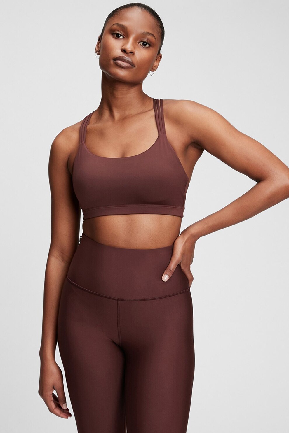 GAP, Bustiera cu bretele incrucisate pe spate, Maro inchis