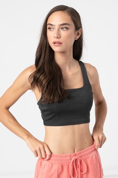 GAP, Bustiera din jerseu cu aspect striat, cu suport minim, Negru GAP, Bustiera din jerseu cu aspect striat, cu suport minim, Negru