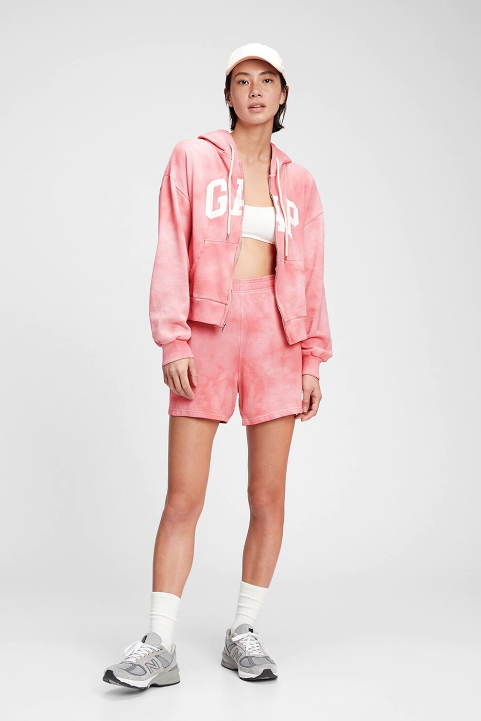 GAP, Pantaloni sport cu talie inalta, Roz