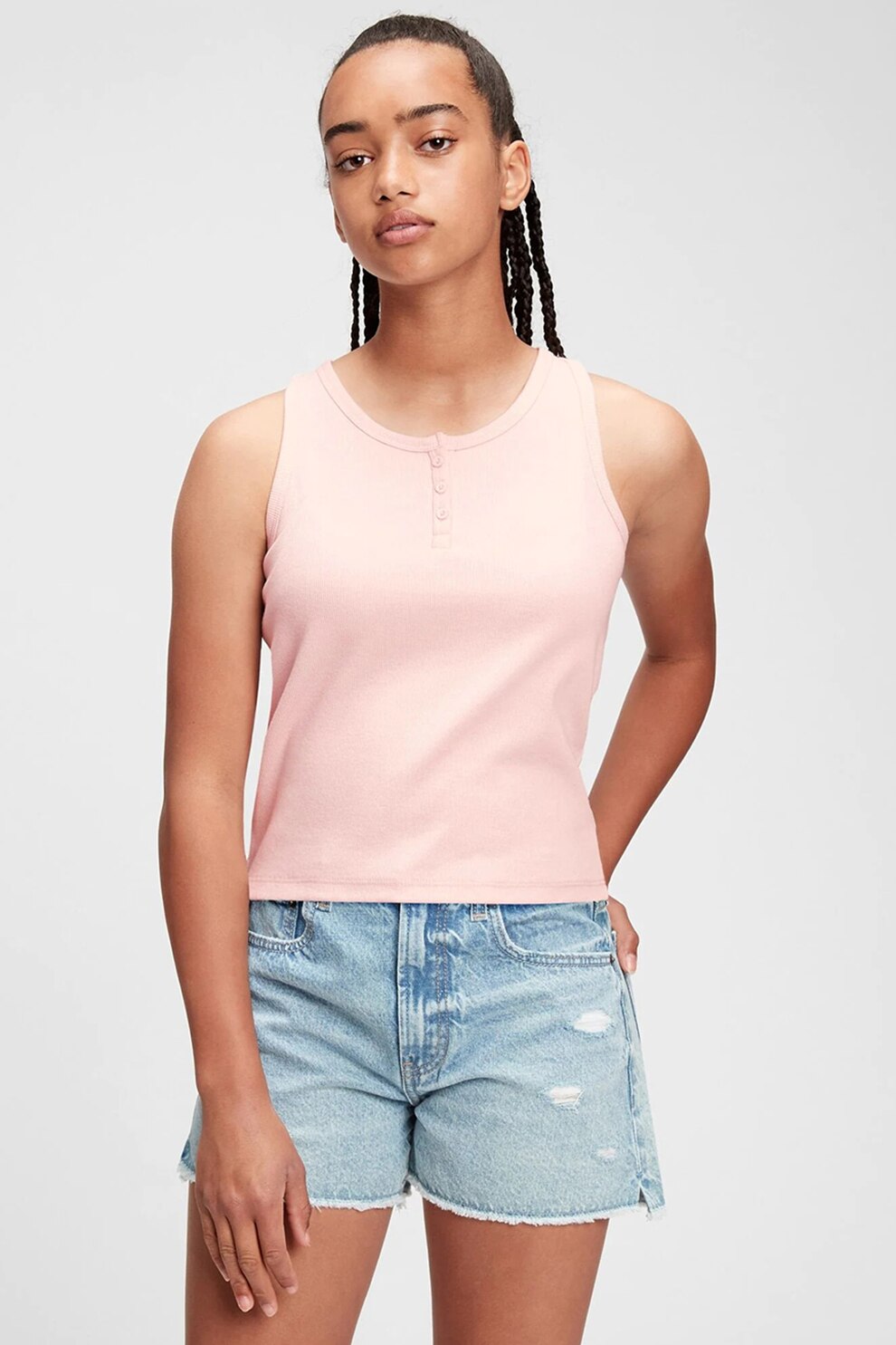 GAP, Top cu decolteu henley, Roz