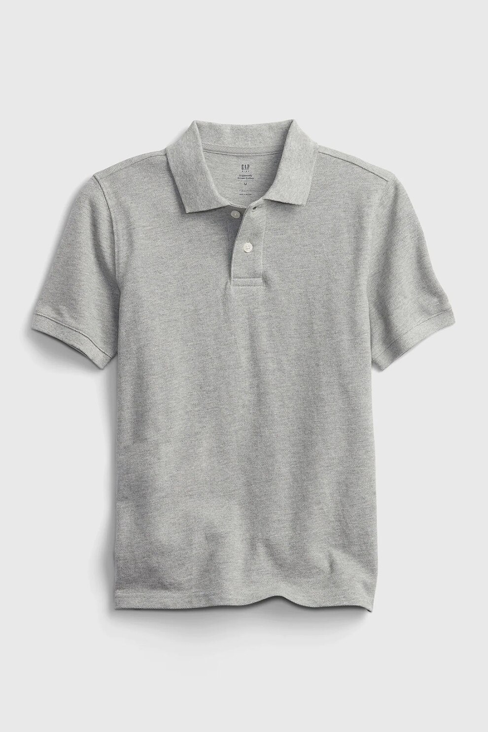 GAP, Tricou polo din bumbac organic, Gri melange