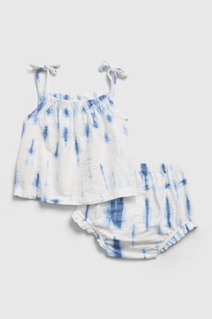 GAP, Set de top si chiloti fete, 2 piese, Alb/Albastru inchis GAP, Set de top si chiloti fete, 2 piese, Alb/Albastru inchis