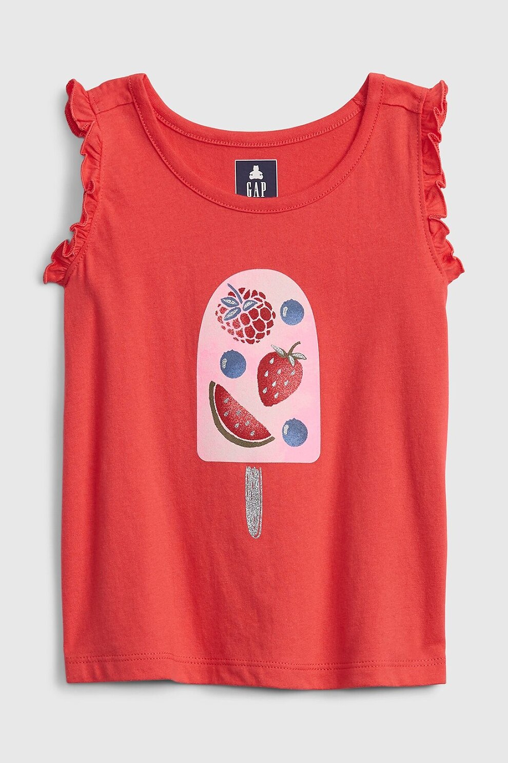 GAP, Top de bumbac organic cu imprimeu, Rosu/Roz