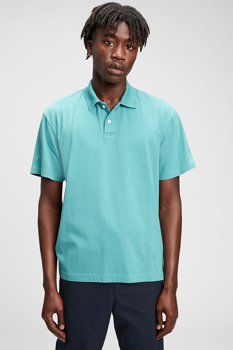 GAP, Tricou polo din bumbac organic, Verde menta
