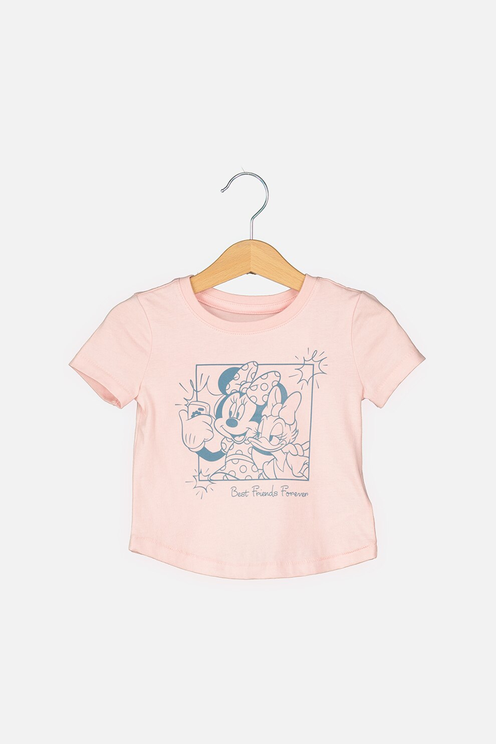 GAP, Tricou de bumbac cu imprimeu cu desene, Roz pastel/Gri