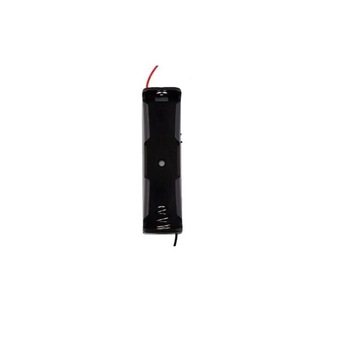 Carcasa cu suport si conectori cu 2 fire, pentru 1 acumulator tip 18650, din plastic negru Carcasa cu suport si conectori cu 2 fire, pentru 1 acumulator tip 18650, din plastic negru