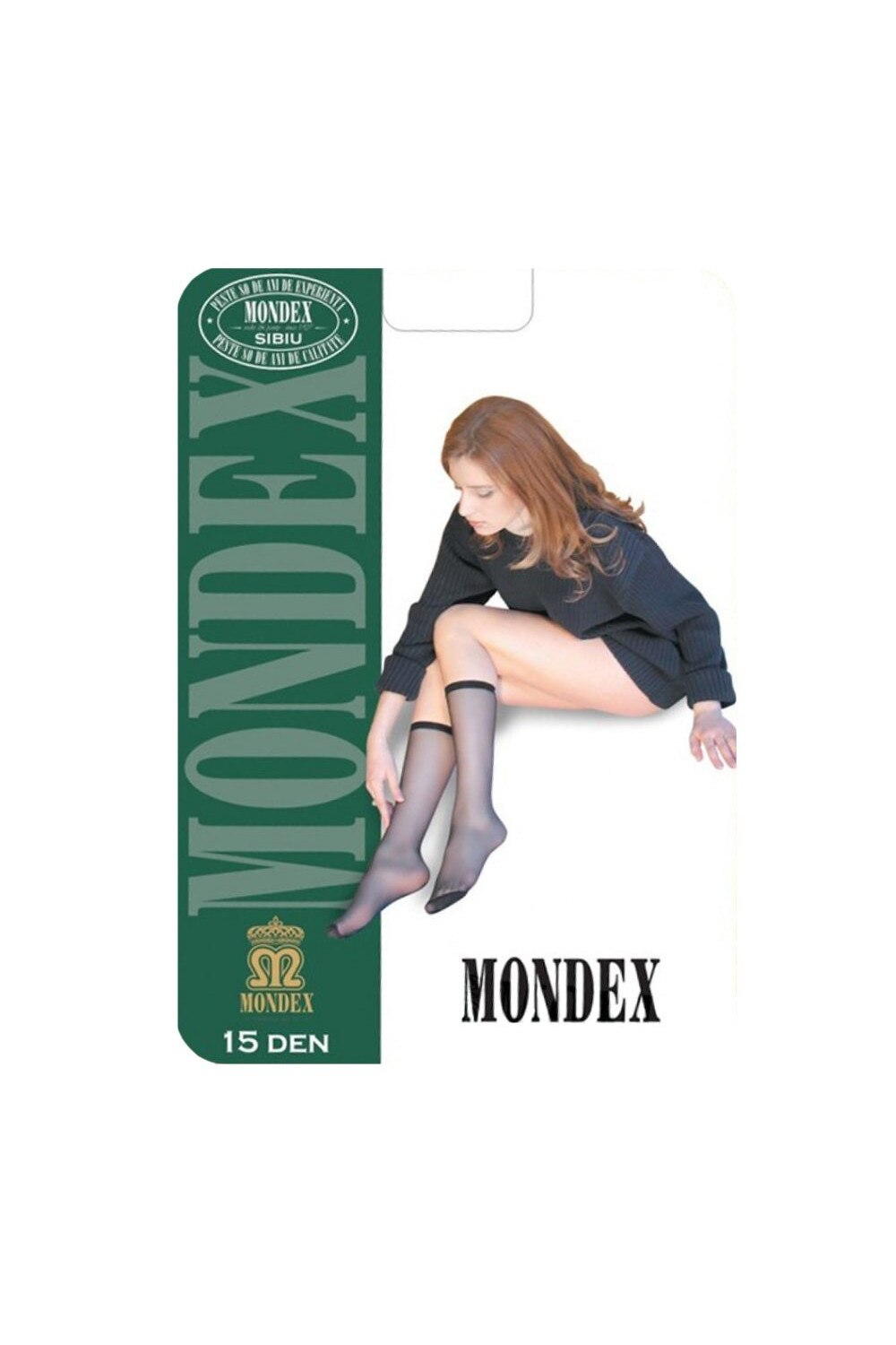 Set 2 Perechi Sosete Lycra 3/4 pentru Femei Mondex, Marime Universala, Maro