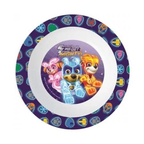 Farfurie adanca din plastic pentru copii Paw patrol, diametru 16 cm, compatibila cu microunde