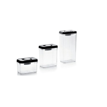 Set 3 recipiente depozitare alimente Ibili-Lunch Away, otel inoxidabil/plastic, negru/argintiu Set 3 recipiente depozitare alimente Ibili-Lunch Away, otel inoxidabil/plastic, negru/argintiu