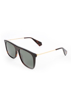 Polaroid, Ochelari de soare unisex cu lentile uni polarizate, Maro caramel/Auriu, 56-17-150 Standard Polaroid, Ochelari de soare unisex cu lentile uni polarizate, Maro caramel/Auriu, 56-17-150 Standard