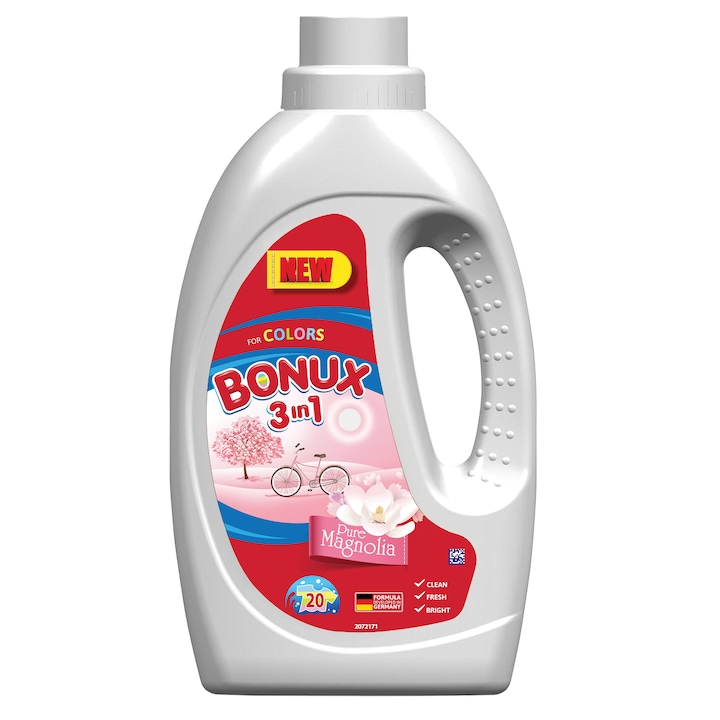 Bonux folyékony mosószer színes ruhákhoz, 1.1L, 20 mosás, Magnólia