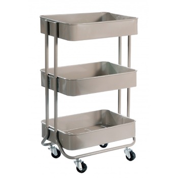 Etajera pentru baie cu 3 rafturi din metal,roti Etajera pentru baie cu 3 rafturi din metal,roti