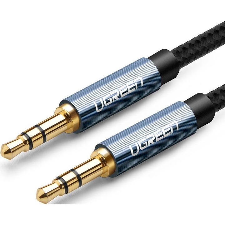 Cablu, Ugreen, AV112 cu mini mufa AUX de 3.5 mm, 2m, Negru