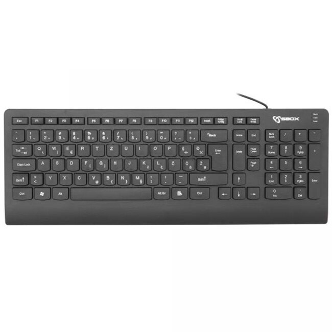 Tastatura Sbox K20, 1.5m lungime cablu, desing slim, Negru