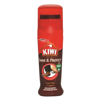 Crema lichida pentru incaltaminte Kiwi maro Shine&Polish, 75ml Crema lichida pentru incaltaminte Kiwi maro Shine&Polish, 75ml