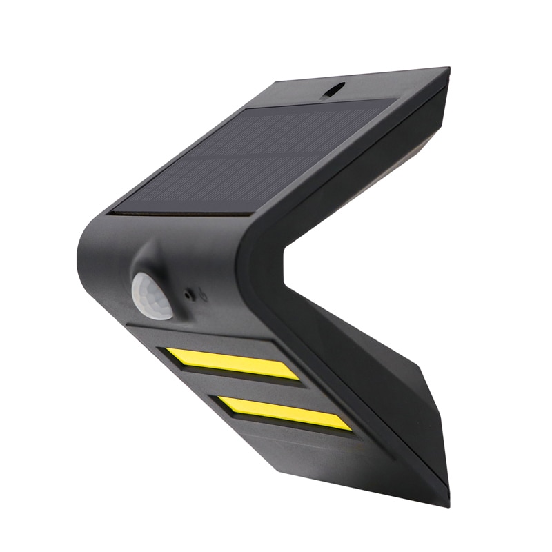 Lampa solara led Out-Door 1.8W, de perete, cu senzor de miscare, 3 moduri de operare si lumina ambientala decorativa de fundal alb cald