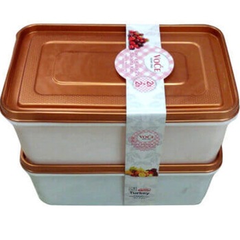 Set 2 cutii alimentare cu capac ,plastic,alb 2l*2l Set 2 cutii alimentare cu capac ,plastic,alb 2l*2l