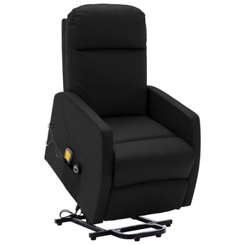 Fotoliu de masaj electric, rabatabil cu ridicare, vidaXL, Piele artificiala, 66 x 91 x 107 cm, Negru Fotoliu de masaj electric, rabatabil cu ridicare, vidaXL, Piele artificiala, 66 x 91 x 107 cm, Negru