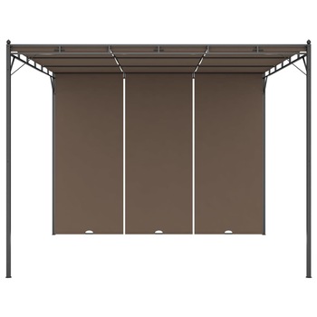 Pavilion de gradina cu copertine retractabile, vidaXL, Poliester, 3 x 3 x 2.25 m, Gri Taupe Pavilion de gradina cu copertine retractabile, vidaXL, Poliester, 3 x 3 x 2.25 m, Gri Taupe