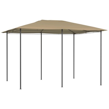 Pavilion de gradina, vidaXL, Textil-otel, 3 x 4 x 2.6 m, 160 g/m², Gri taupe Pavilion de gradina, vidaXL, Textil-otel, 3 x 4 x 2.6 m, 160 g/m², Gri taupe