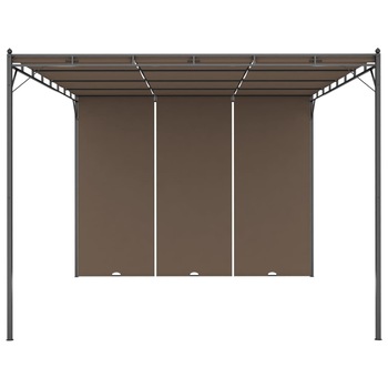 Pavilion de gradina cu copertine retractabile, vidaXL, Poliester, 4 x 3 x 2.25 m, Gri Taupe Pavilion de gradina cu copertine retractabile, vidaXL, Poliester, 4 x 3 x 2.25 m, Gri Taupe