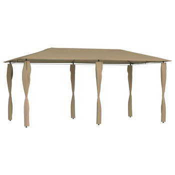 Pavilion de gradina cu pereti laterali, vidaXL, Textil-otel, 3 x 6 x 2.6 m, 160 g/m², Gri taupe Pavilion de gradina cu pereti laterali, vidaXL, Textil-otel, 3 x 6 x 2.6 m, 160 g/m², Gri taupe