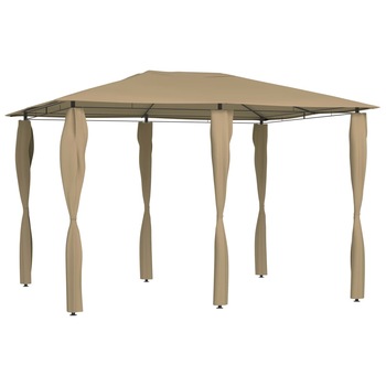 Pavilion de gradina cu pereti laterali, vidaXL, Textil-otel, 3 x 4 x 2.6 m, 160 g/m², Gri taupe Pavilion de gradina cu pereti laterali, vidaXL, Textil-otel, 3 x 4 x 2.6 m, 160 g/m², Gri taupe