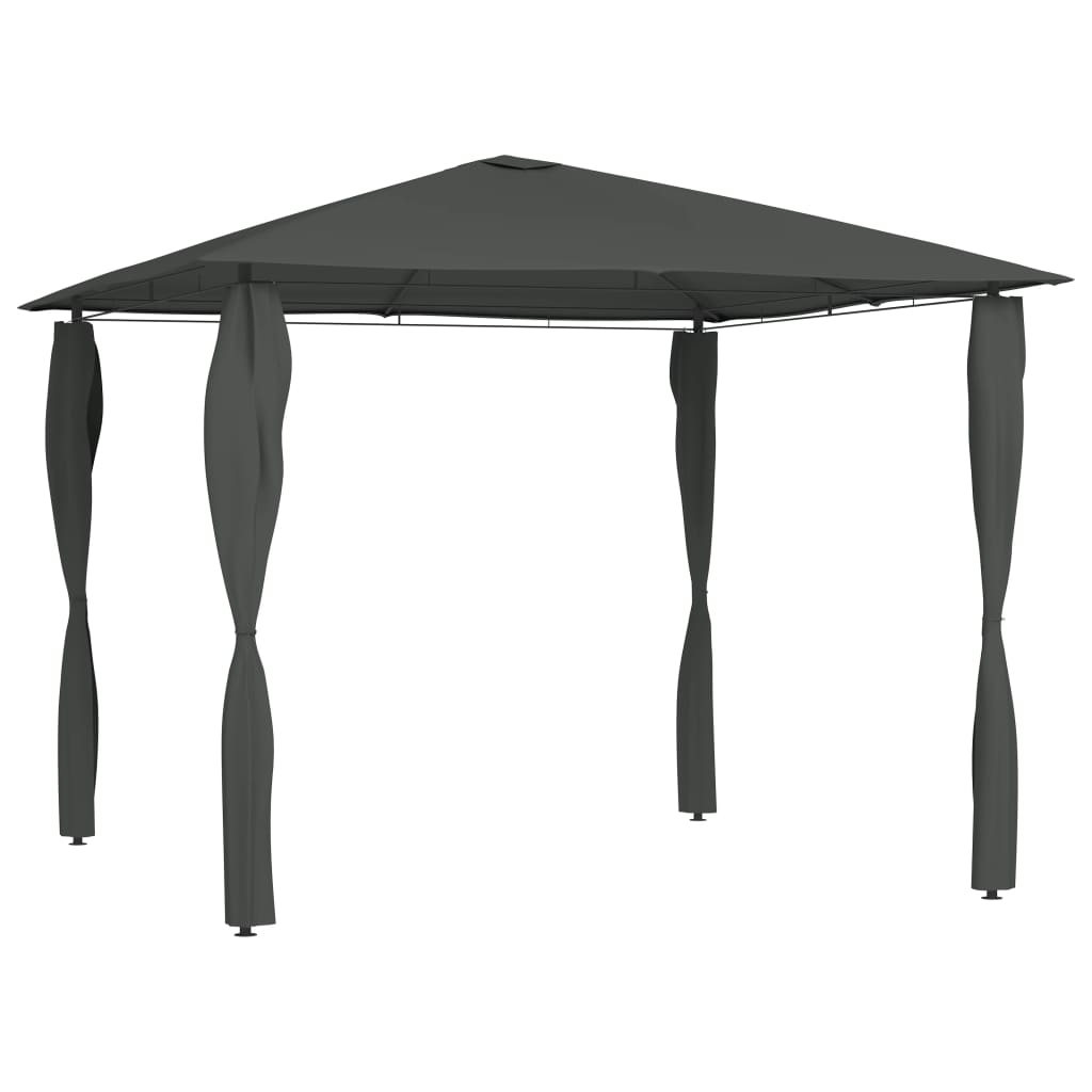 Pavilion cu pereti laterali, vidaXL, Textil-otel, 3 x 3 x 2.6 m, 160 g/m², Antracit