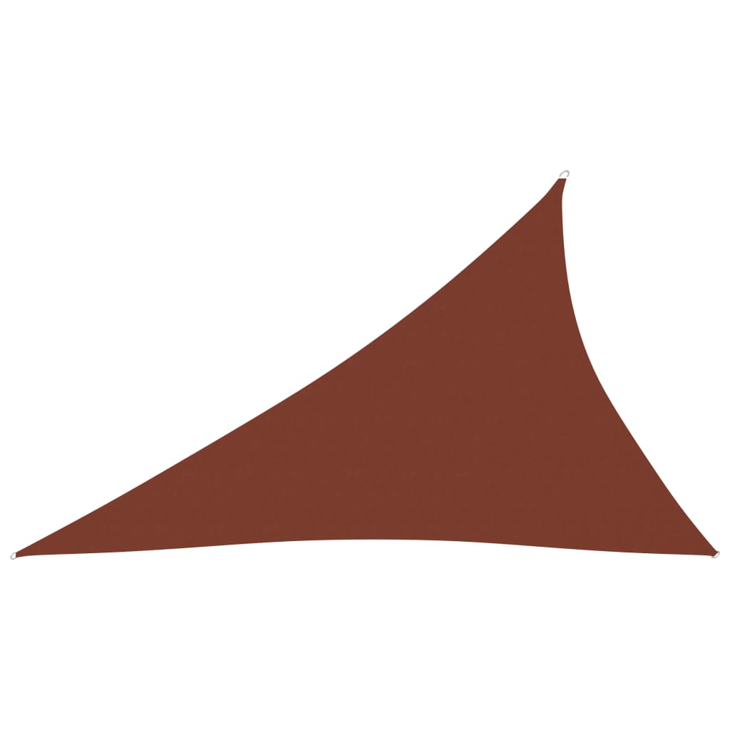 Copertina parasolar triunghiular vidaXL, Tesatura oxford cu invelis din PU, 4 x 5 x 6,4 m, Portocaliu caramiziu