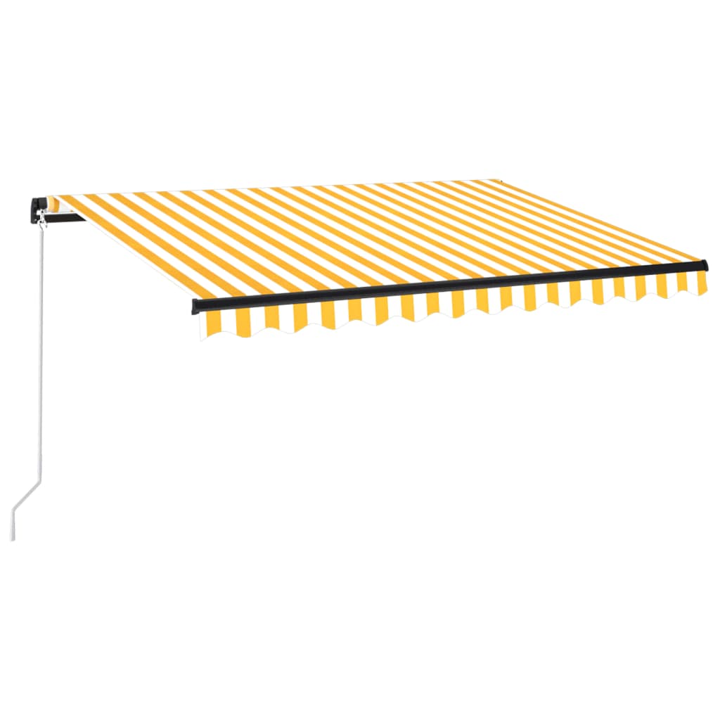 Copertina retractabila manual cu LED vidaXL, Aluminiu, 350 x 250 cm, Galben